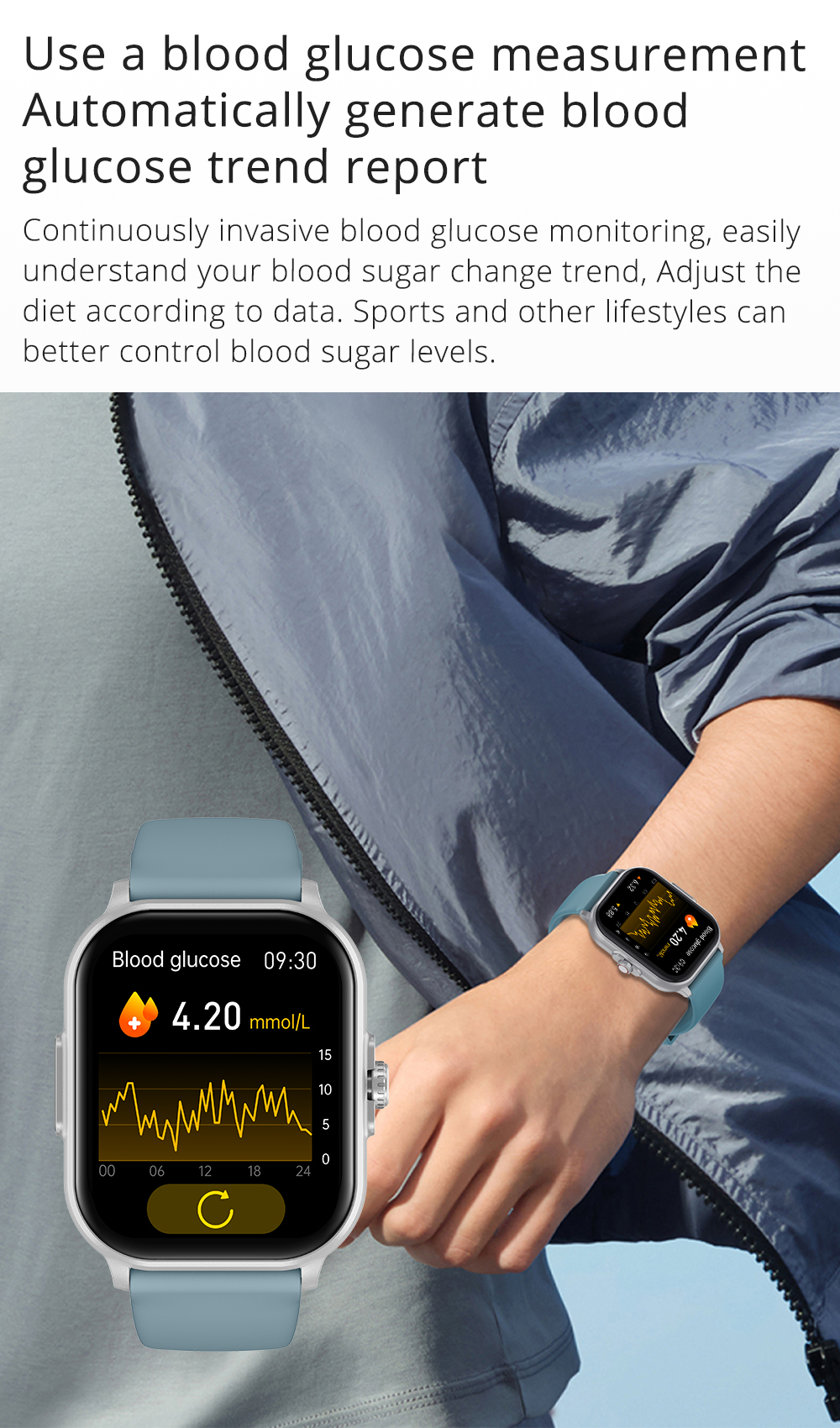 Venta al por mayor COLMI C63 Smartwatch 2.01 ″ Pantalla ECG Oxígeno en sangre  Glucosa en sangre Reloj inteligente para la salud.Fabricante y proveedor